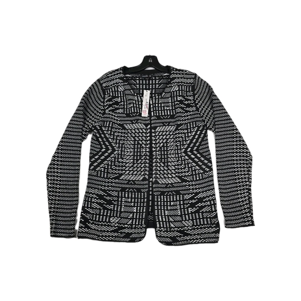 Mode Lia Black Gray Knit‎ Cardigan Women's Size Large Boho Hippie New